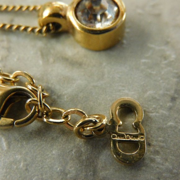 Collier Christian Dior vintage 1970 1980 serti pierre blanche - Picture 1 of 4